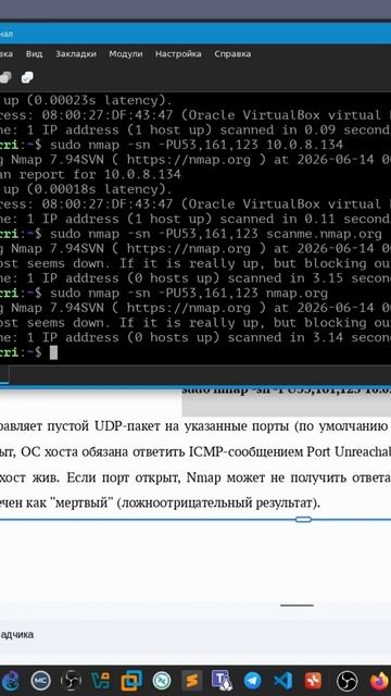 Нахождение активных узлов с помощью Nmap. смотреть онлайн