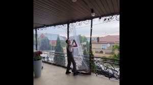 Сдвижные мягкие окна -шторы на летней веранде.