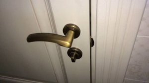 Шкаф в прихожую и встроенная дверь из дерева Ясеня эмаль и патина .