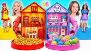 Строим Удивительный Кукольный Домик _ МакДональдс vs Баскин Роббинс от Candy DO