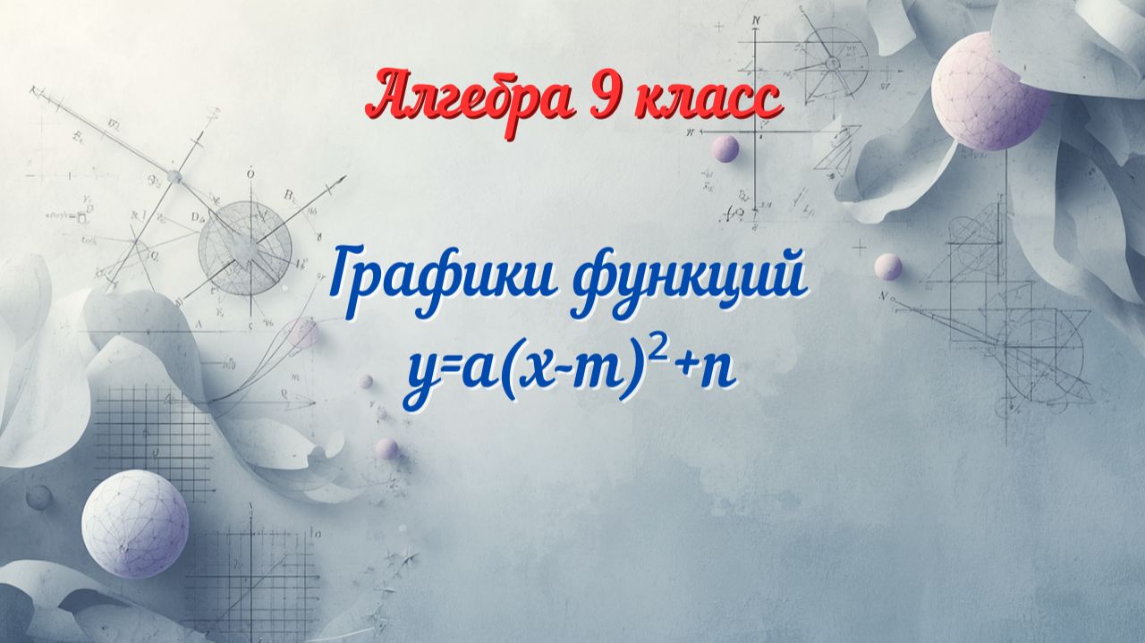 Графики функции y=a(x-m)²+n. Алгебра-9.