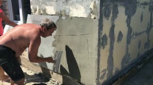 Оштукатуривание фасада. Утепление. /plaster the facade/ 抹灰外牆