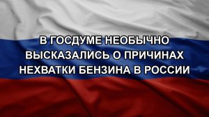 В Госдуме необычно высказались о причинах нехватки бензина в России