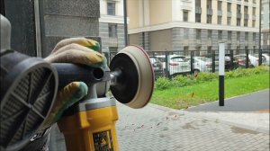 Шлифовка стеклопакета. Устранение царапин