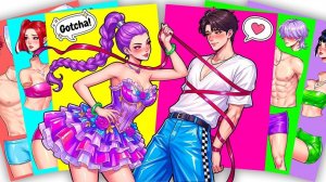 Попался! Ты моя! HUNTRIX RUMI x SAJABOYS JINU - книга стикеров KPOP DEMON HUNTERS своими рук