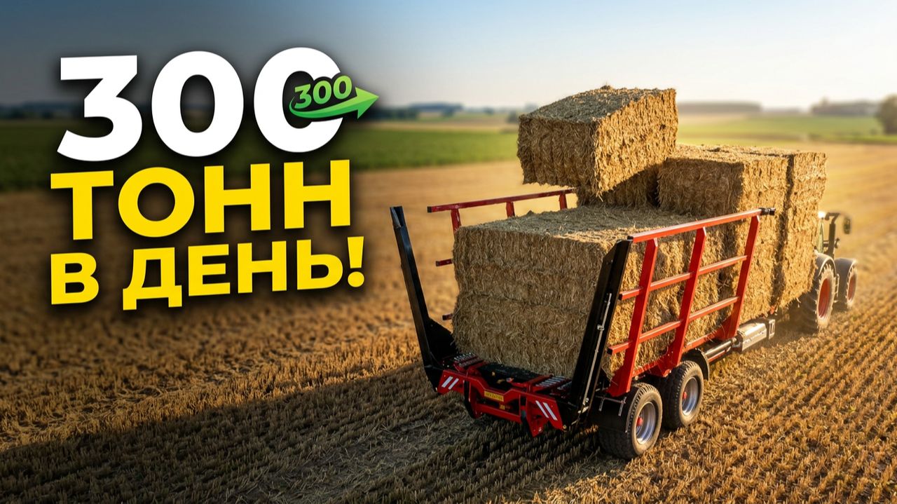 Прицеп для уборки тюков конопли (льна)  #лен #конопля #уборка