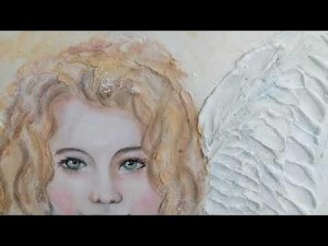 Объемный рисунок  Перо структурной пастой