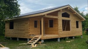 Одноэтажный дом из сухого бруса с отличной планировкой.