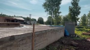 Строительство дома и приключения при заливки отмостки.