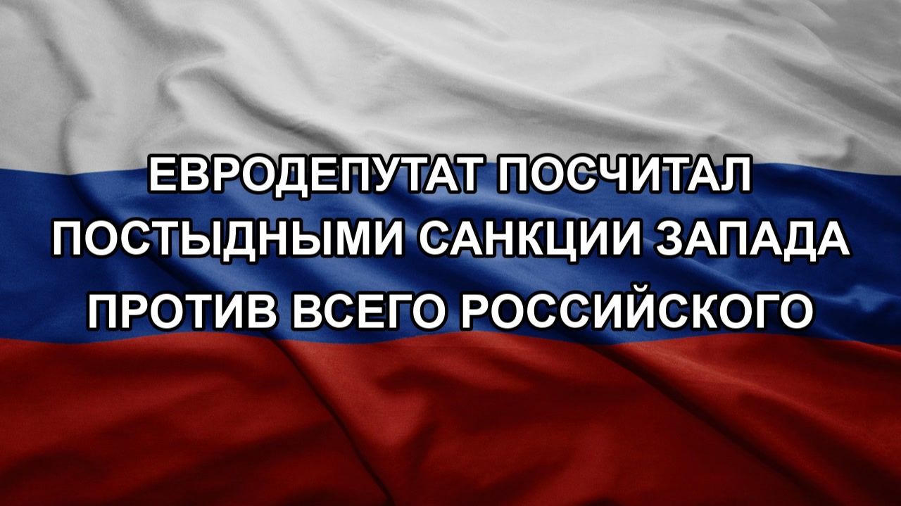 Евродепутат посчитал постыдными санкции Запада против всего российского