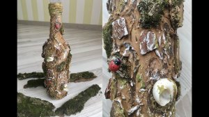Декор бутылки шпаклевкой своими руками