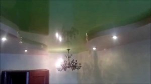 Двухуровневый глянцевый натяжной потолок