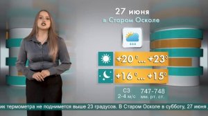 Погода в Старом Осколе на 27 июня