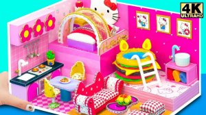 Сделайте миниатюрный домик Hello Kitty с бассейном для гамбургеров из картона ❤️ Миниатюрный дом сво