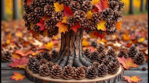 🍁ОСЕННИЕ ПОДЕЛКИ. Поделки из природного материала. Осенняя композиция. Мастер класс. Осенний декор.