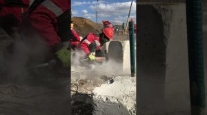 Срезка оголовок сваи в ручную быстро и легко.