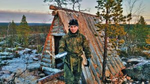 Изба строится - Запенил конёк. Выровнял крышу Хижины. Наступает зима. Подвела пена