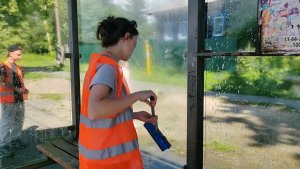 «Чтобы остановка блестела!»: подростки моют остановки общественного транспорта в Серове