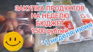 ЗАКУПКА ПРОДУКТОВ НА НЕДЕЛЮ, бюджет 1500 рублей.