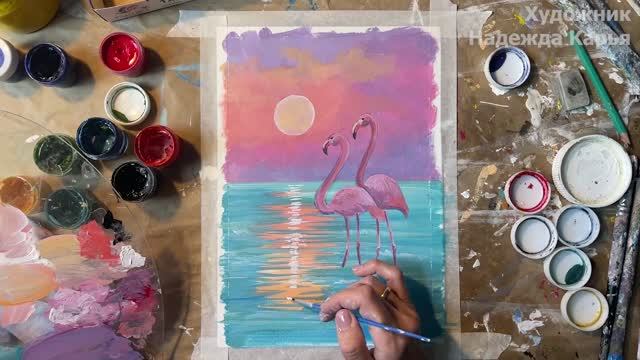 Рисуем фламинго!🦩 смотреть онлайн