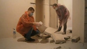 Делаем дверной проем в стене с газобетона. Make a doorway in the wall of aerated concrete.
