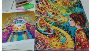 Алмазная мозаика. Распаковка и готовые работы.