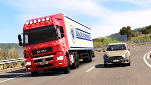 698 / ETS2 1.58 / Камаз-65206 / Албания - Греция / Опаздываю на выгрузку.