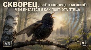 Скворец. Всё о скворце, как живёт, чем питается и как поёт эта птица