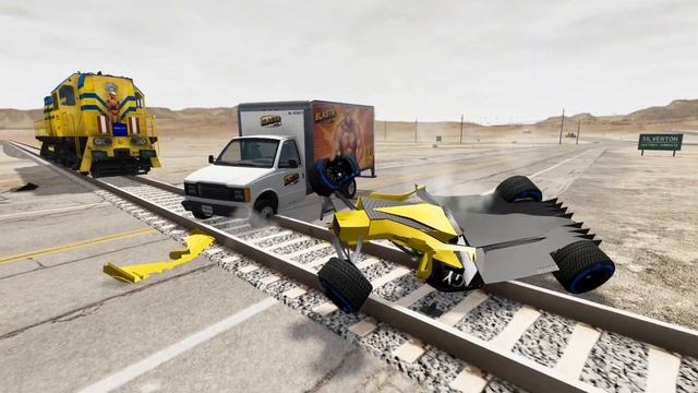Тачки против РЕЛЬСОВ - Бименджи Драйв прыжки аварии  BeamNG Drive Cars vs Rails. - БименДЖИ ДРАЙВ