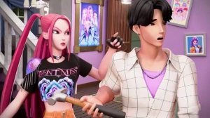 С Джину Что ТО Случилось! K-Pop Охотницы На Демонов Huntrix Анимация 02