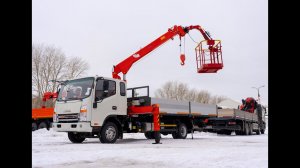 JAC N90 L с краном манипулятором КМУ PROSPER PR 304 и диэлектрической монтажной корзиной КМС-250У