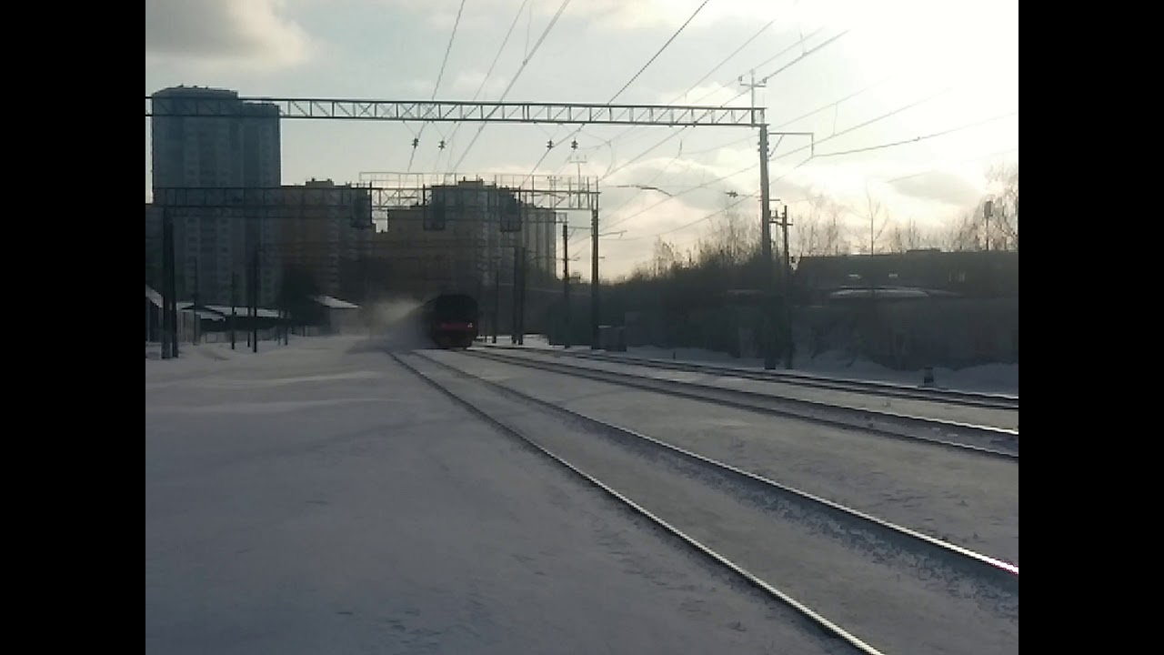 ЭД4М-0157 и ЭД4М-0037 На перегоне Очаково-Матвеевское Видео 5 февр. 2021 г. смотреть онлайн