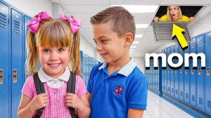 Мама тайно прячется в школе дочери