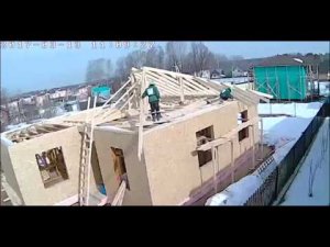 Запись с веб-камеры, строительство каркасного дома в режиме онлайн.