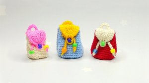 🌸Маленький игрушечный рюкзак или оригинальный  брелок  крючком 🌸