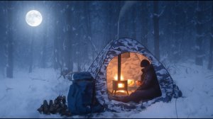 ОДИН В ЛЕСУ. НОЧЕВКА ЗИМОЙ В ПАЛАТКЕ С ПЕЧКОЙ.  ИСПЫТАНИЕ ПЕЧКИ В ПАЛАТКЕ . ПОХОД