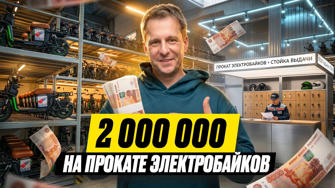 2 000 000 В МЕСЯЦ! ОТКРЫЛ ПРОКАТ ЭЛЕКТРОБАЙКОВ ДЛЯ КУРЬЕРОВ. смотреть онлайн