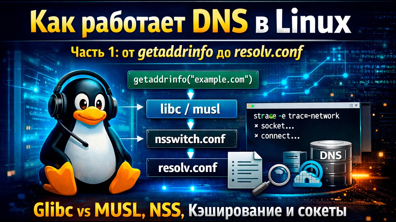 Как работает DNS в Linux. Часть 1: от getaddrinfo до resolv.conf смотреть онлайн