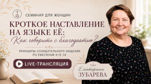 Кроткое наставление на языке её: Как говорить с благодатью? // Женский семинар / Екатерина Зубарева