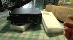 Обор усилителя звука для колонок AK 45 Pro с Hi Fi, Bluetooth, FM и проигрывателем МР-3.