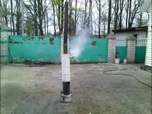 Первое испытание чудо печи на отработке с водяным контуром , 99%КПД.