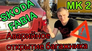 Аварийное открытие багажника Skoda Fabia 2. Багажник не открывается с кнопки, как открыть?
