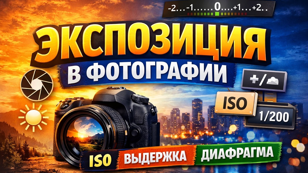 Экспозиция в фотографии простым языком | ISO, выдержка и диафрагма смотреть онлайн