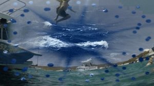 Яхту в море подгоняет