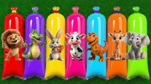 MENEMUKAN : Hewan Sapi, Ayam, Gajah, Kucing, T-Rex, Jerapah, Lumba-Lumba, Panda, Harimau, Bebek
