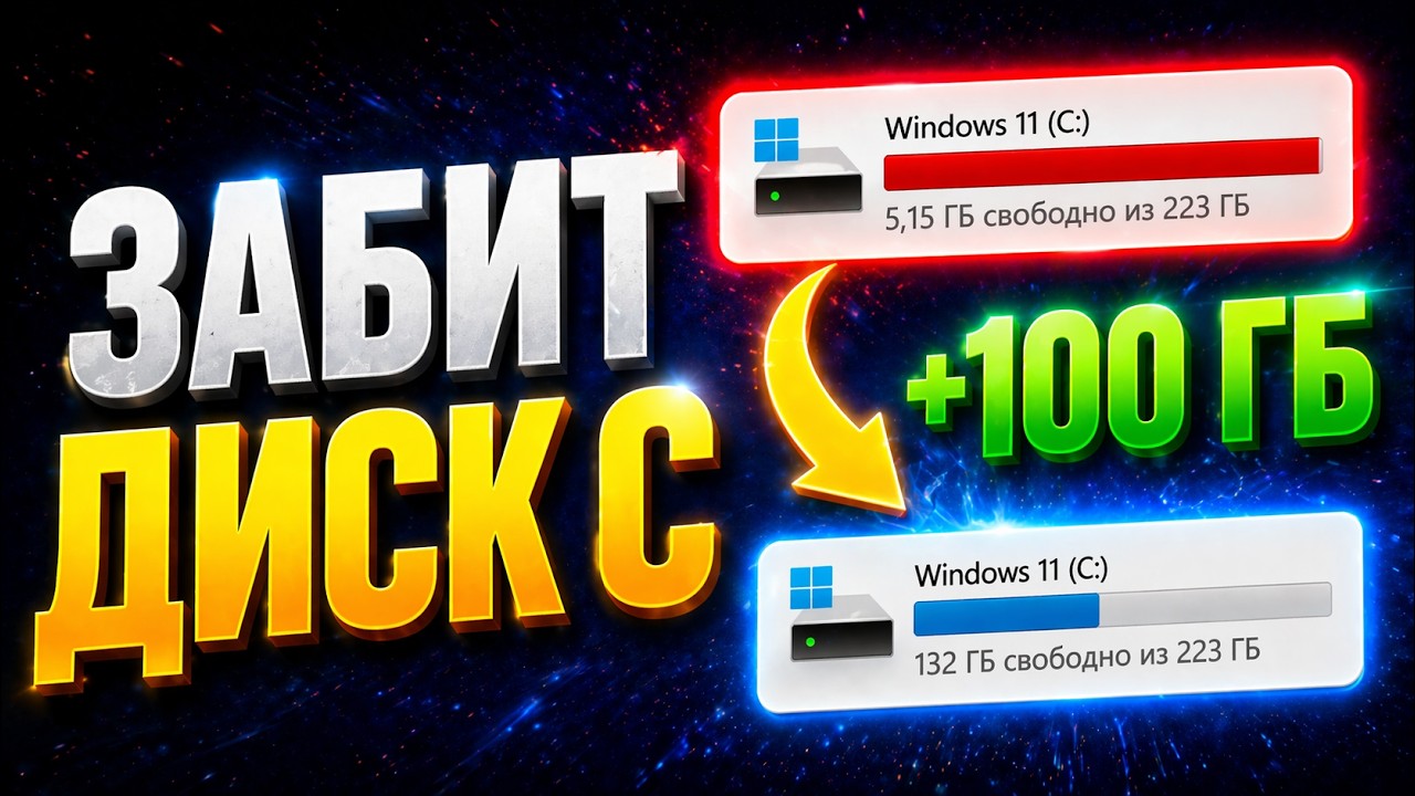 Как я освободил 100ГБ на Диске C | 5 способов очистки Windows