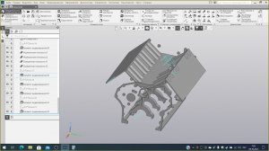 Компас-3D v.20.0.0. Сборка ДВС, часть 11.9. Блок двигателя, колодцы штанг толкателей и плато развала