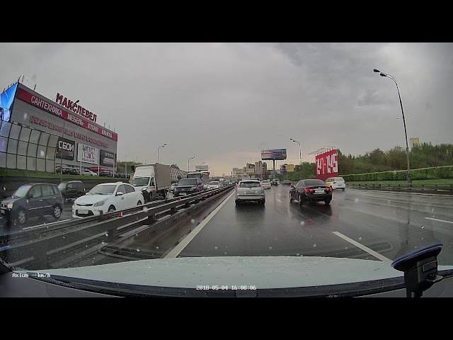 Съёмка регистратора Axiom special Wi-Fi VW в дождь, ТТК смотреть онлайн