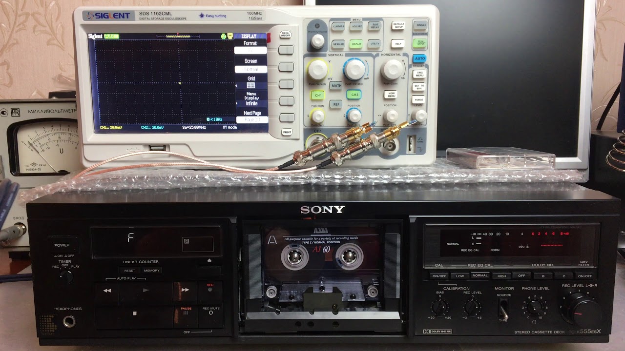 Sony TC K555ESX настройка азимута головок воспроизведения/записи смотреть онлайн