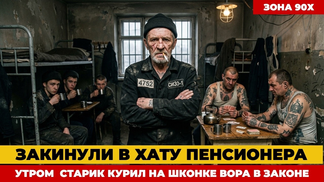 ЗЭКИ КИНУЛИ В ХАТУ ПЕНСИОНЕРАУТРОМ ВСЯ ПРЕСС-ХАТА МОЛЧАЛА, А СТАРИК КУРИЛ НА ШКОНКЕ ВОРА В ЗАКОНЕ смотреть онлайн